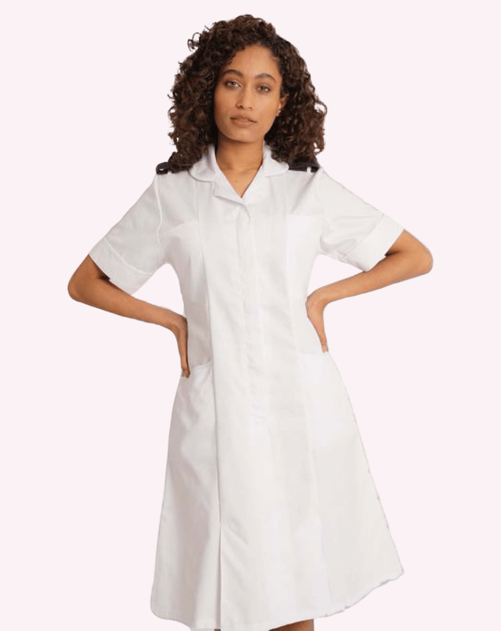 Women's Classic Healthcare Dress With Epaulette Loops Women's Classic Healthcare Dress With Epaulette Loops