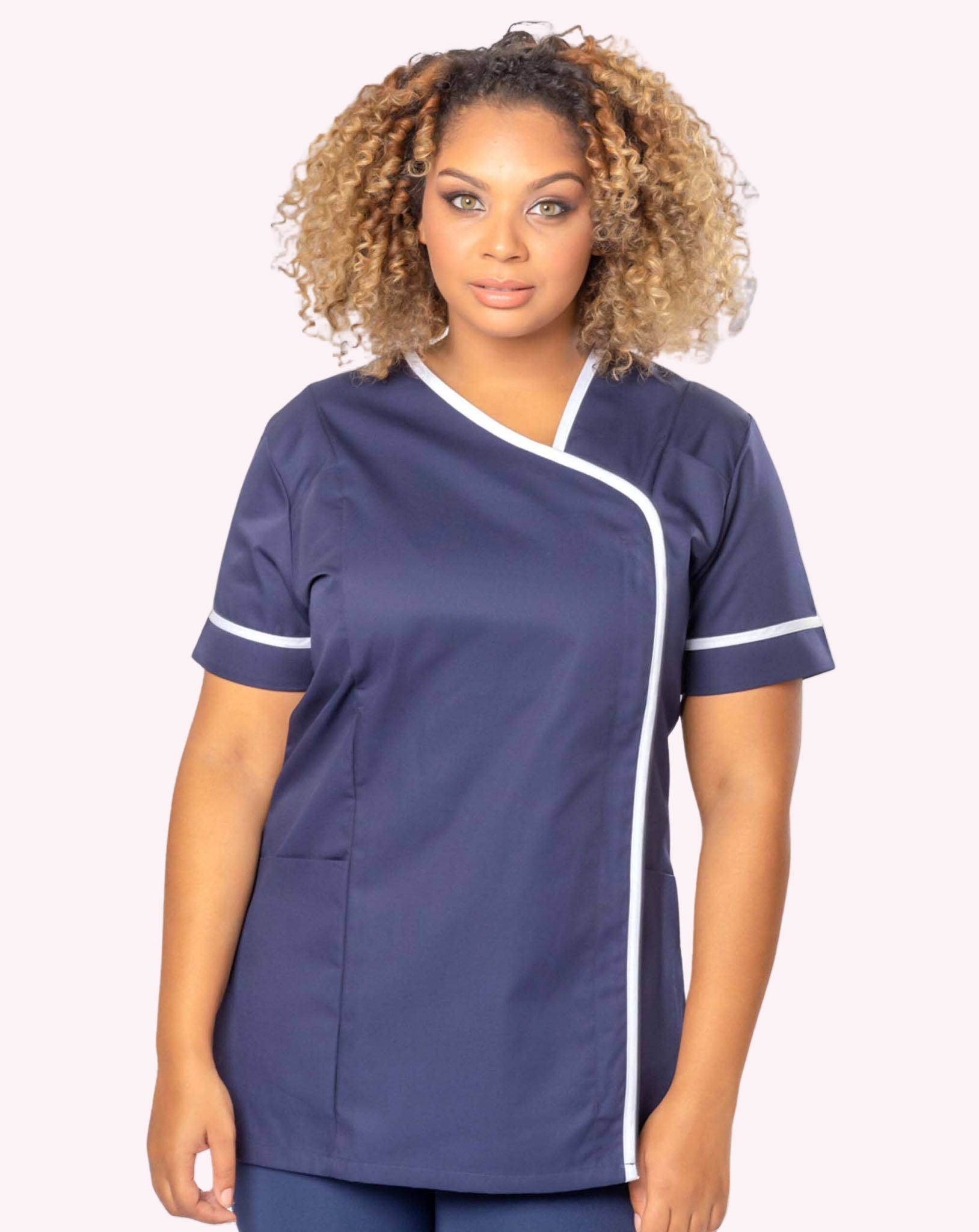 Delamere Women's Asymmetric Contrast Trim Healthcare Tunic