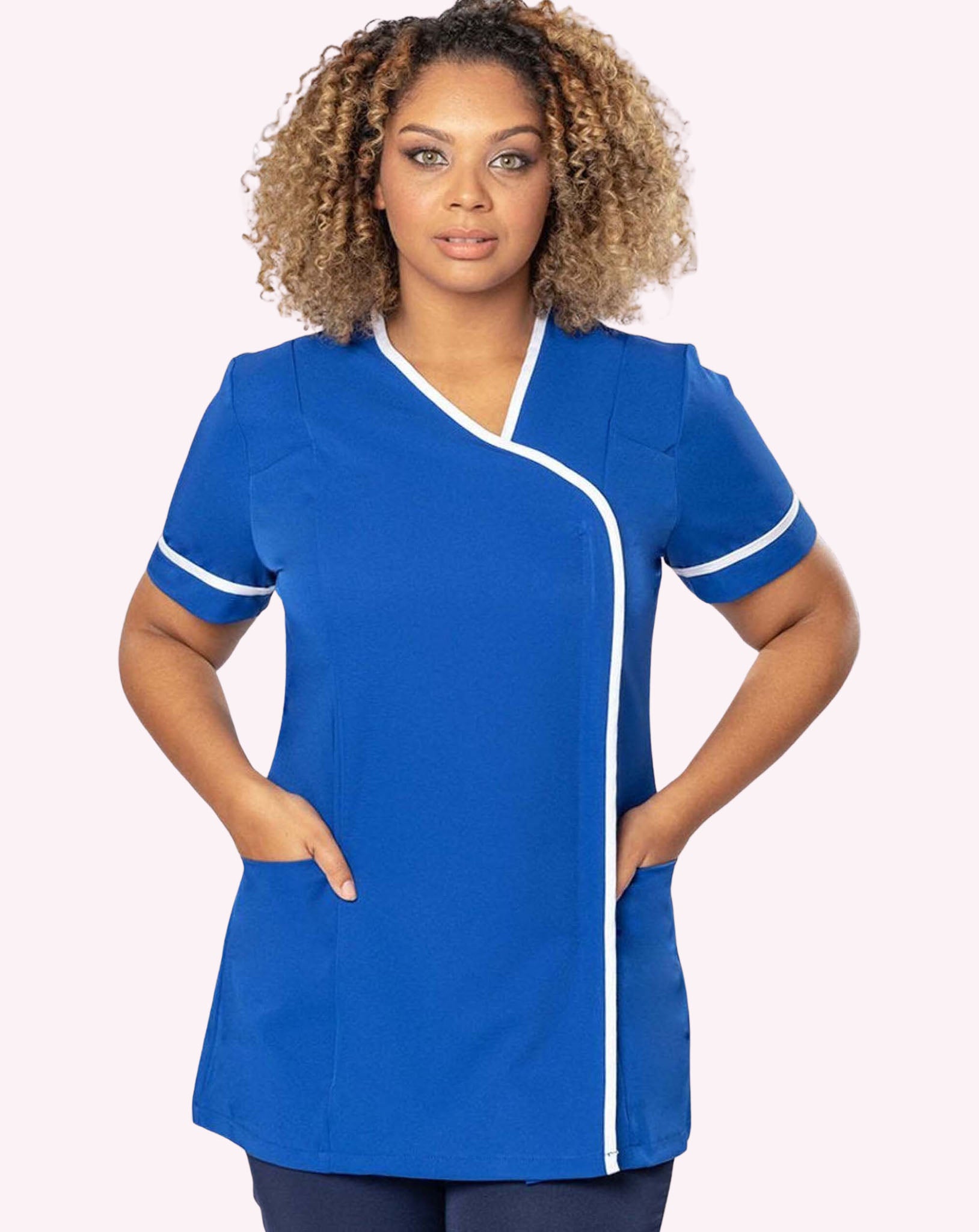 Delamere Women's Asymmetric Contrast Trim Healthcare Tunic