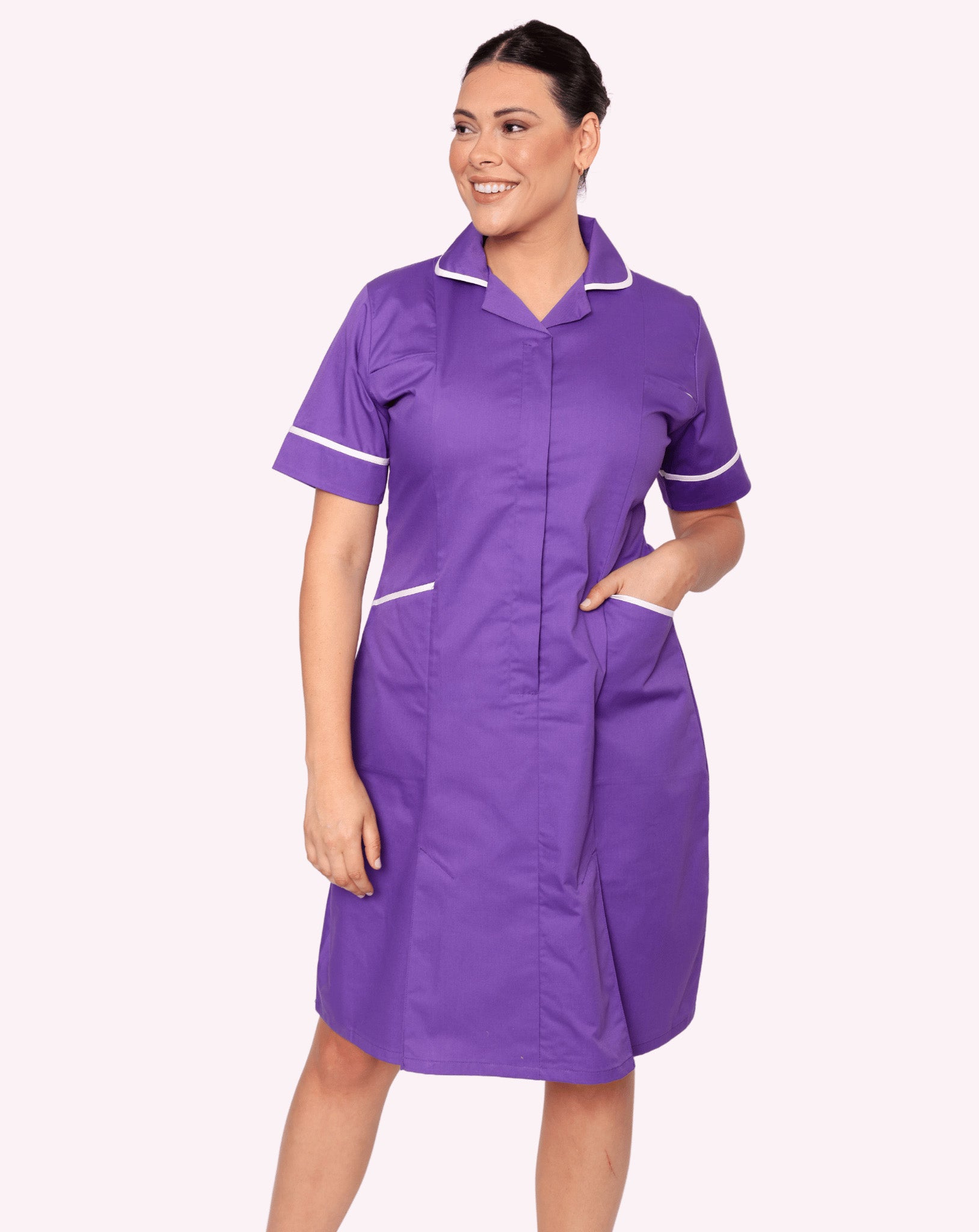 Hartford Women's Classic Healthcare Dress | Purple & White