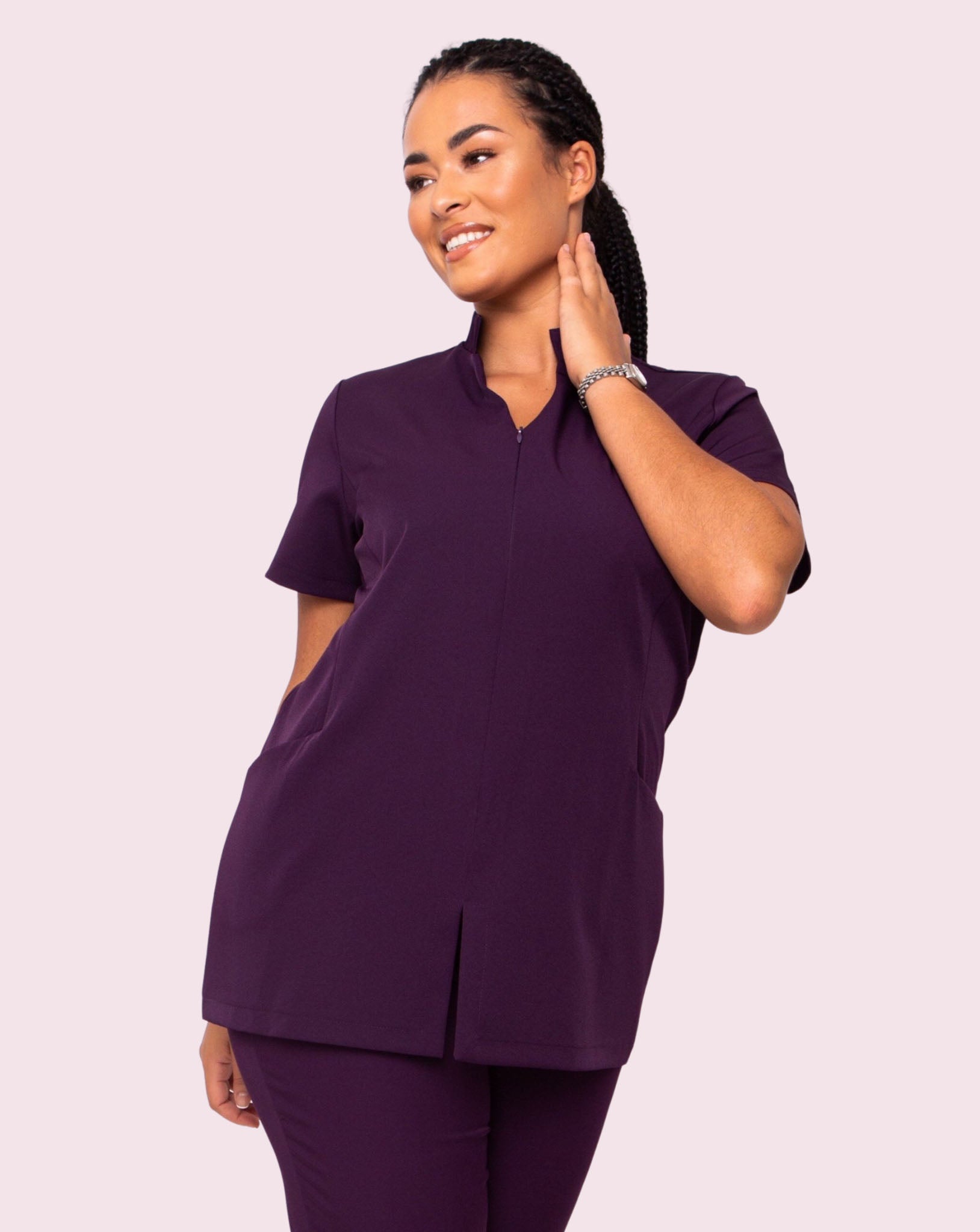 Allure Women's Healthcare Tunic with Pockets | Aubergine