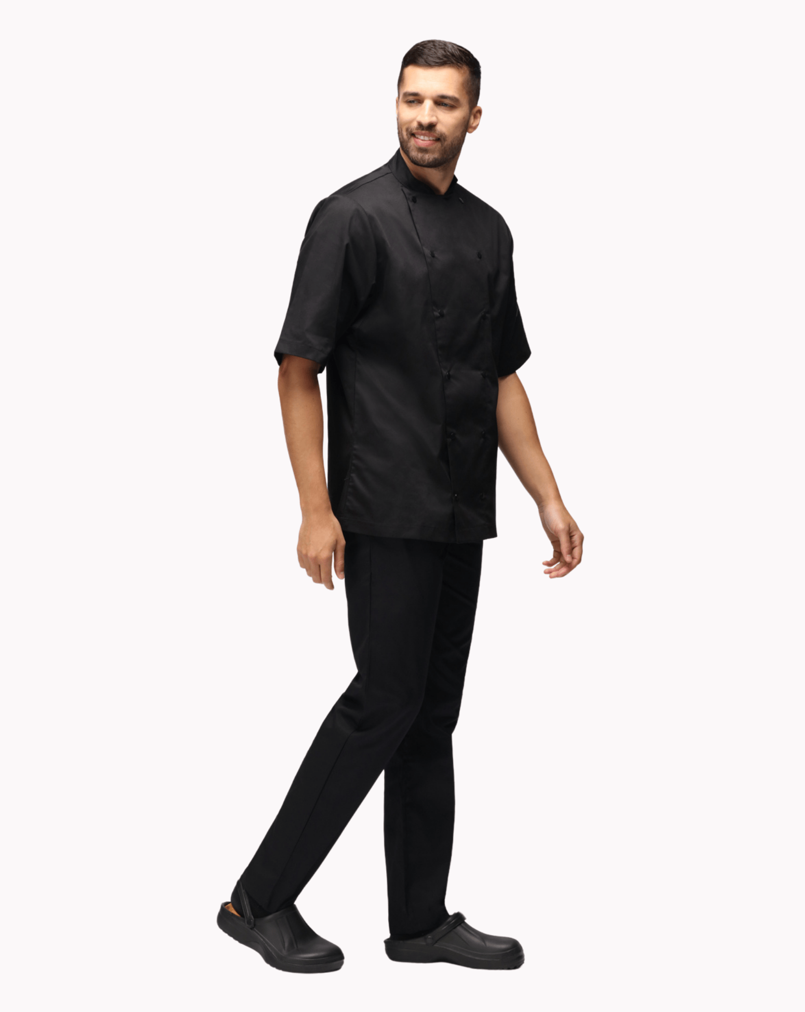 Unisex Chefs Jacket Short Sleeve | Black