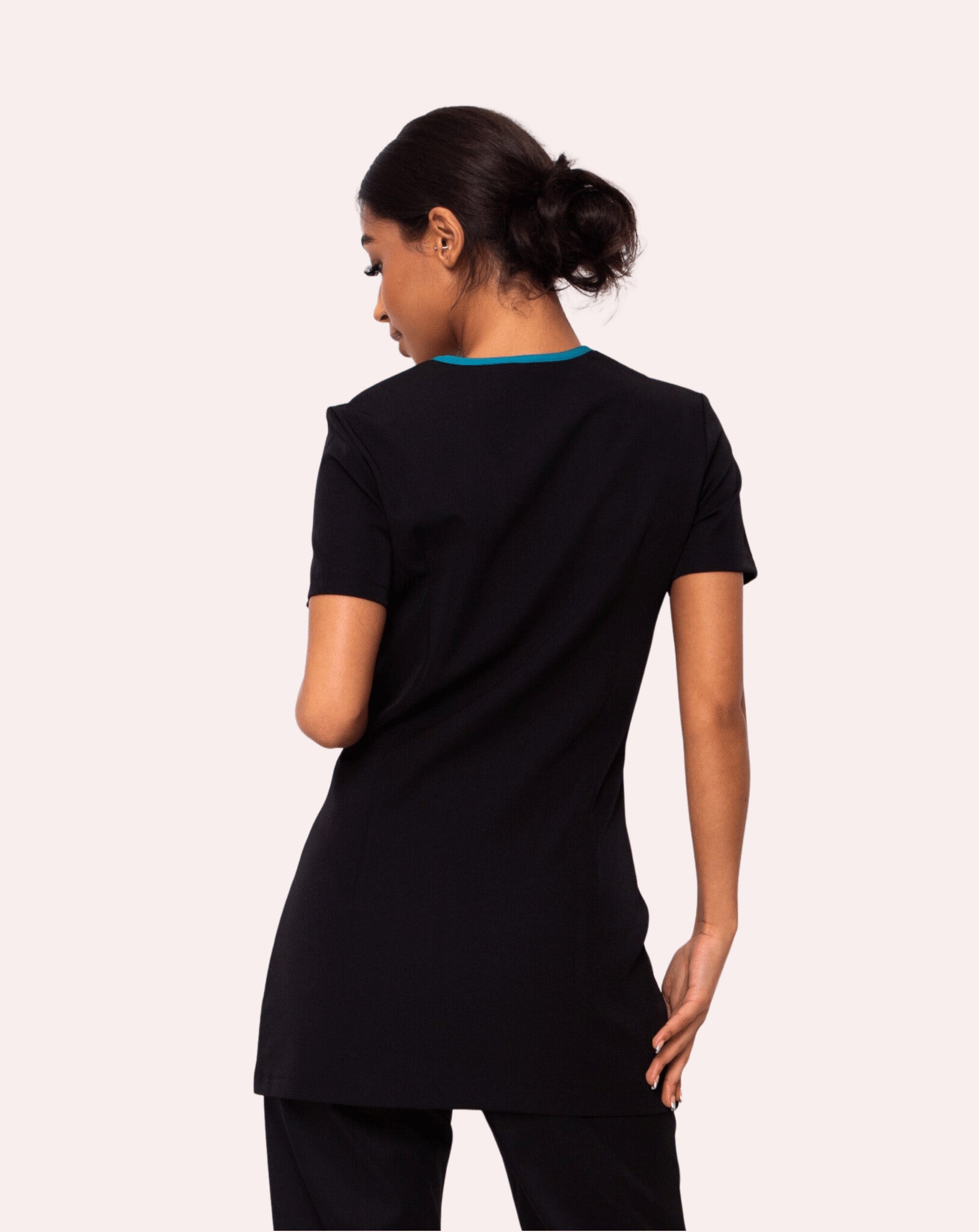 Charm Women's Asymmetric Tunic | Black & Teal