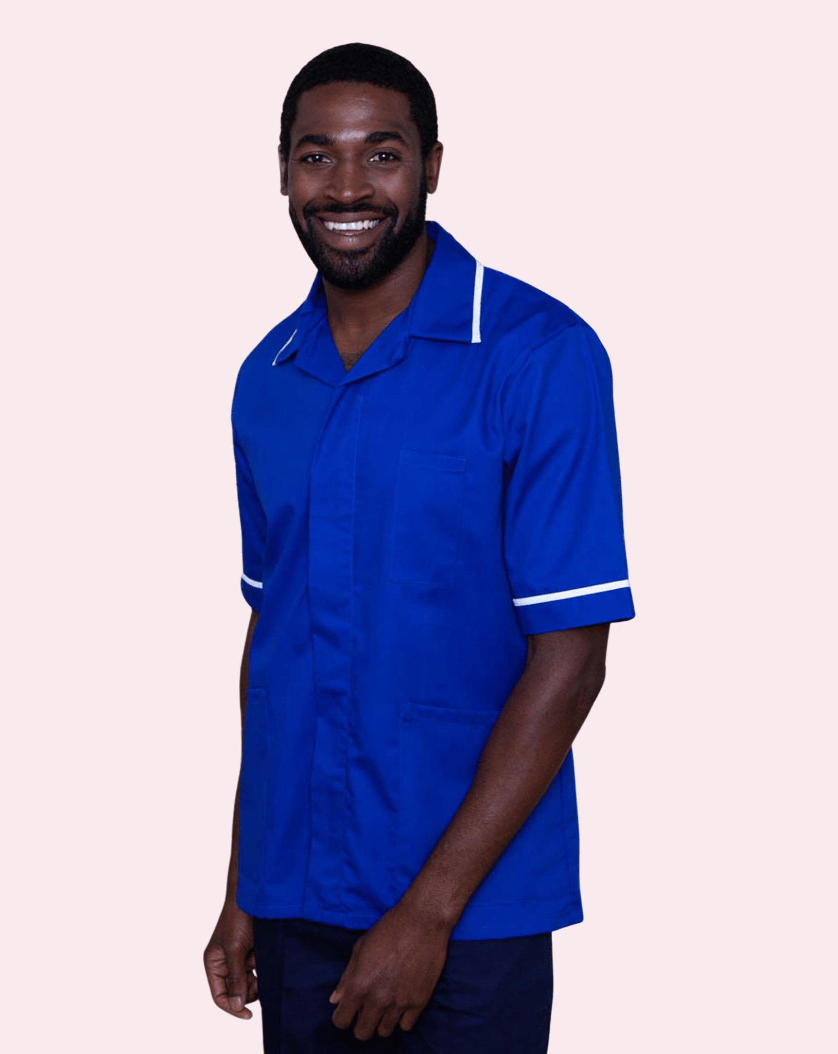 Globe Men's Classic Healthcare Tunic | Royal Blue & White