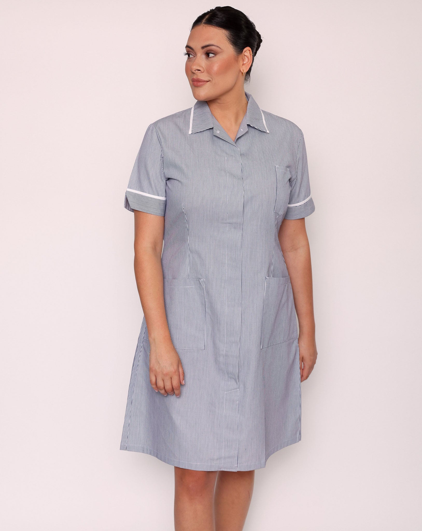 Nurse Stripe Stud Dress