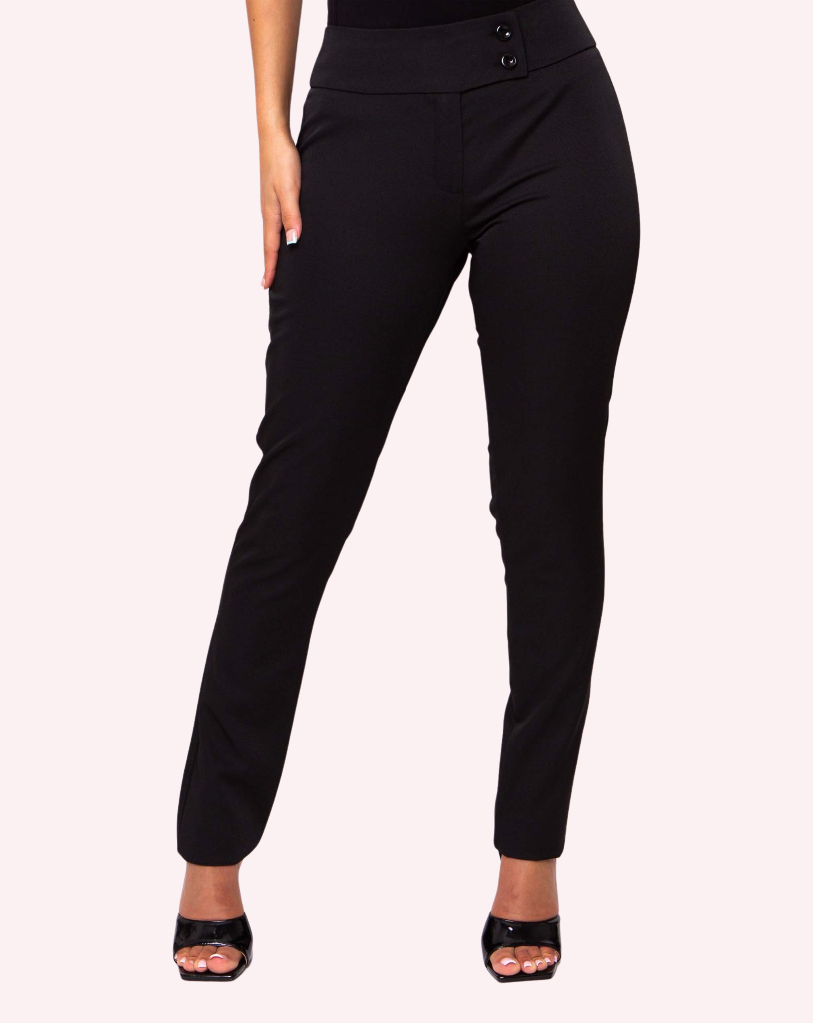 Plus size black skinny dress pants clearance