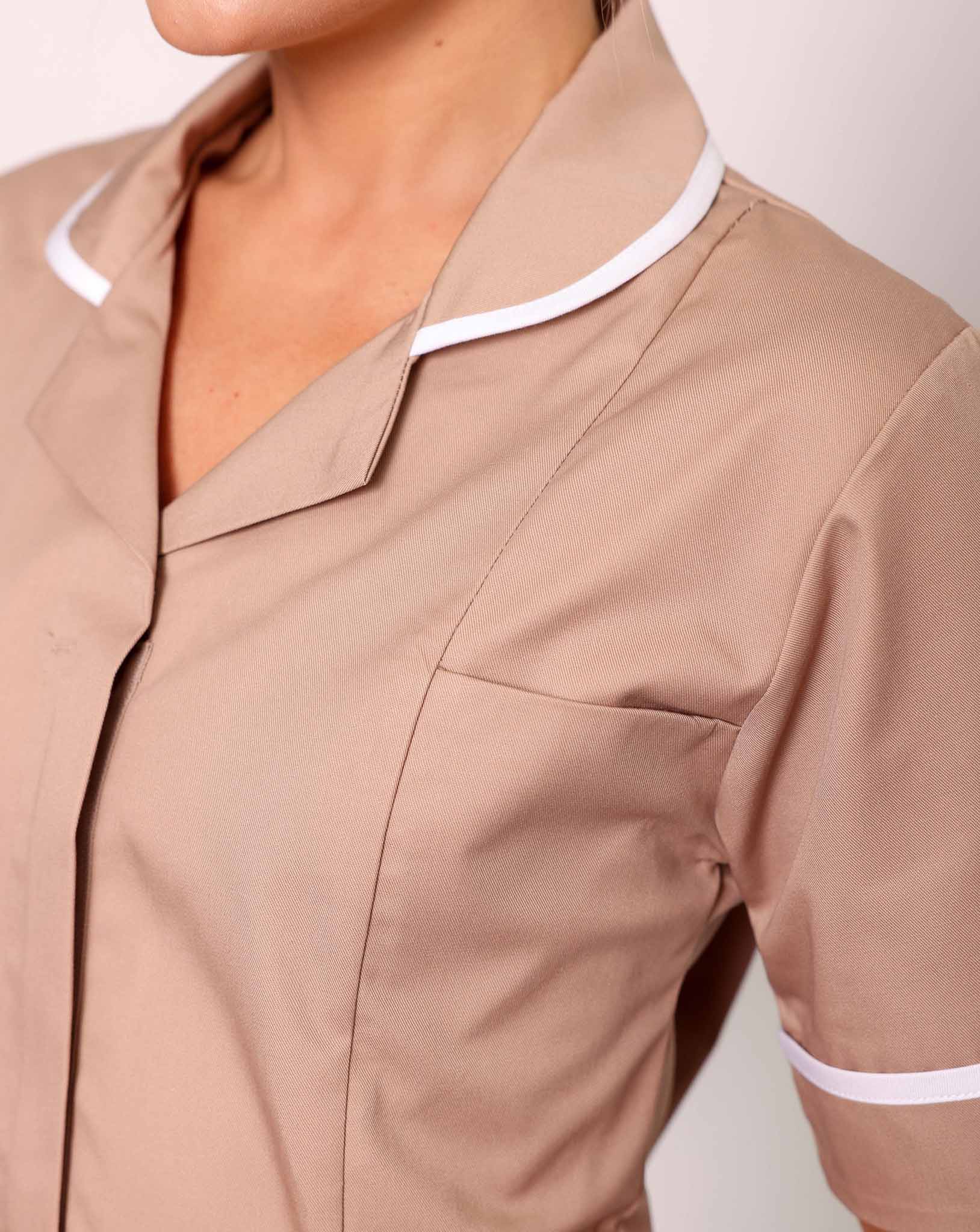 Alcott Ladies Healthcare Tunic - Biscuit / White