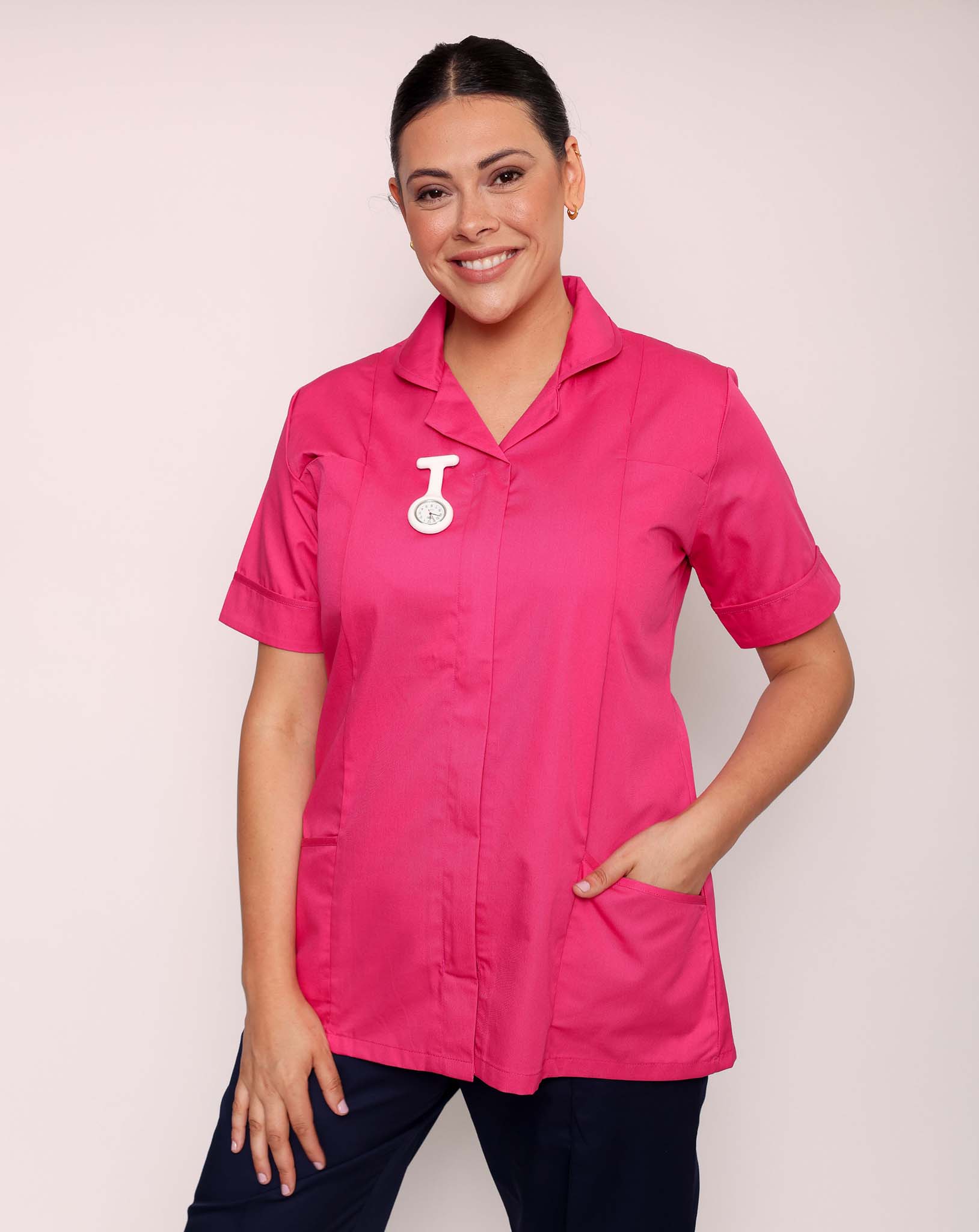 Alcott Ladies Healthcare Tunic - Bright Pink / Bright Pink