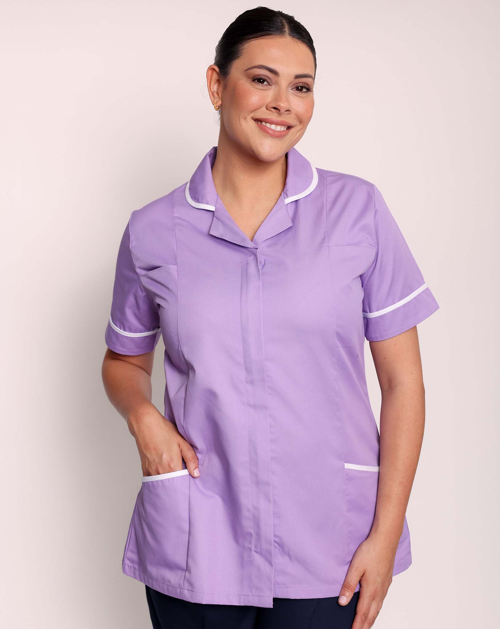 Alcott Ladies Healthcare Tunic - Lilac / White