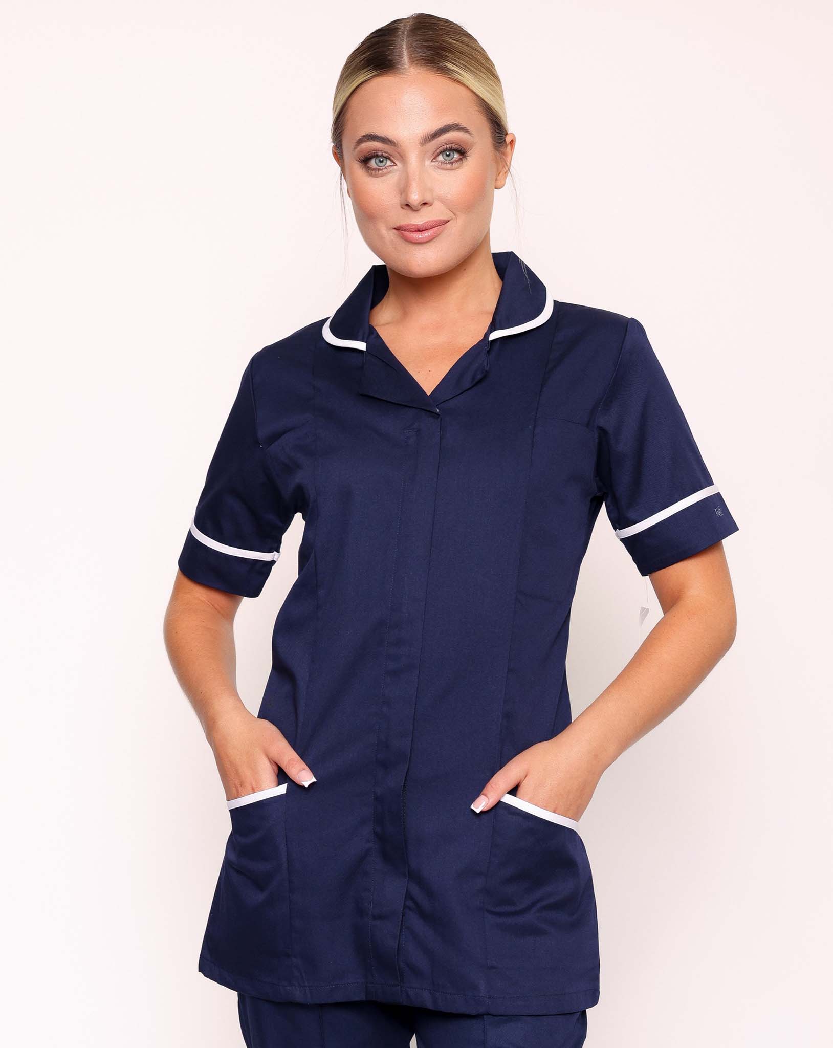 Alcott Ladies Healthcare Tunic - Navy / White