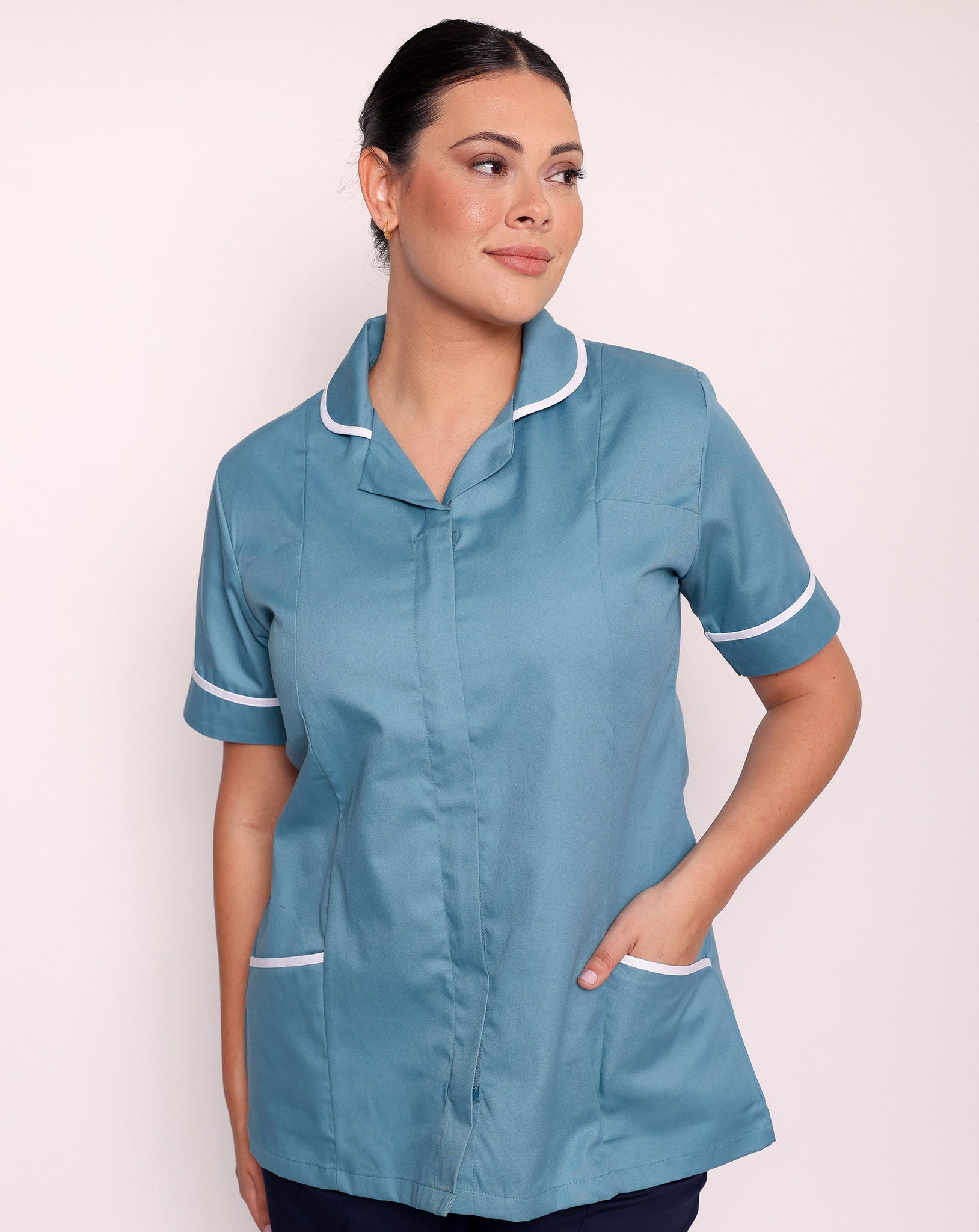 Alcott Ladies Healthcare Tunic - Teal / White