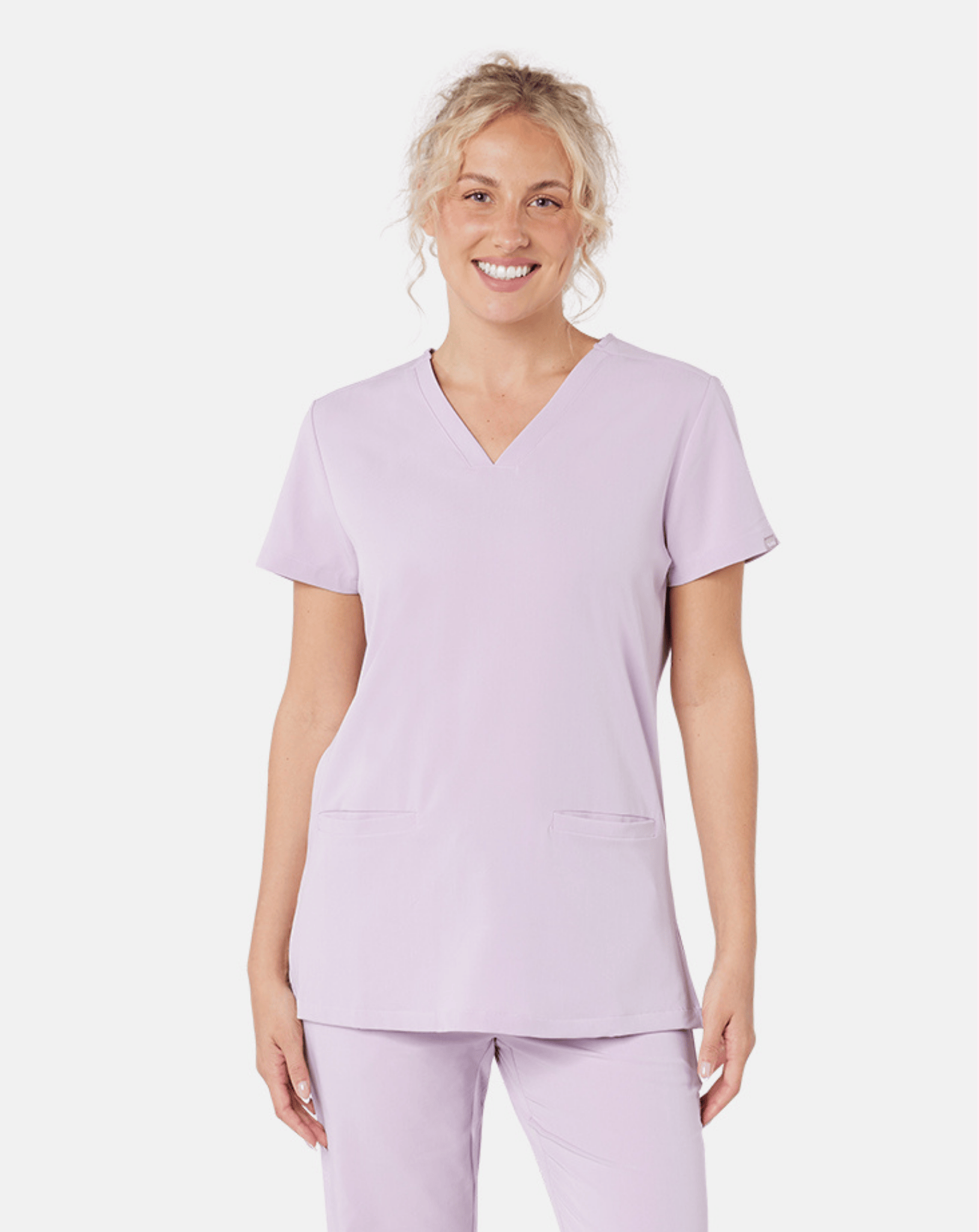 Ari Long Length Scrub Top - Blush Pink