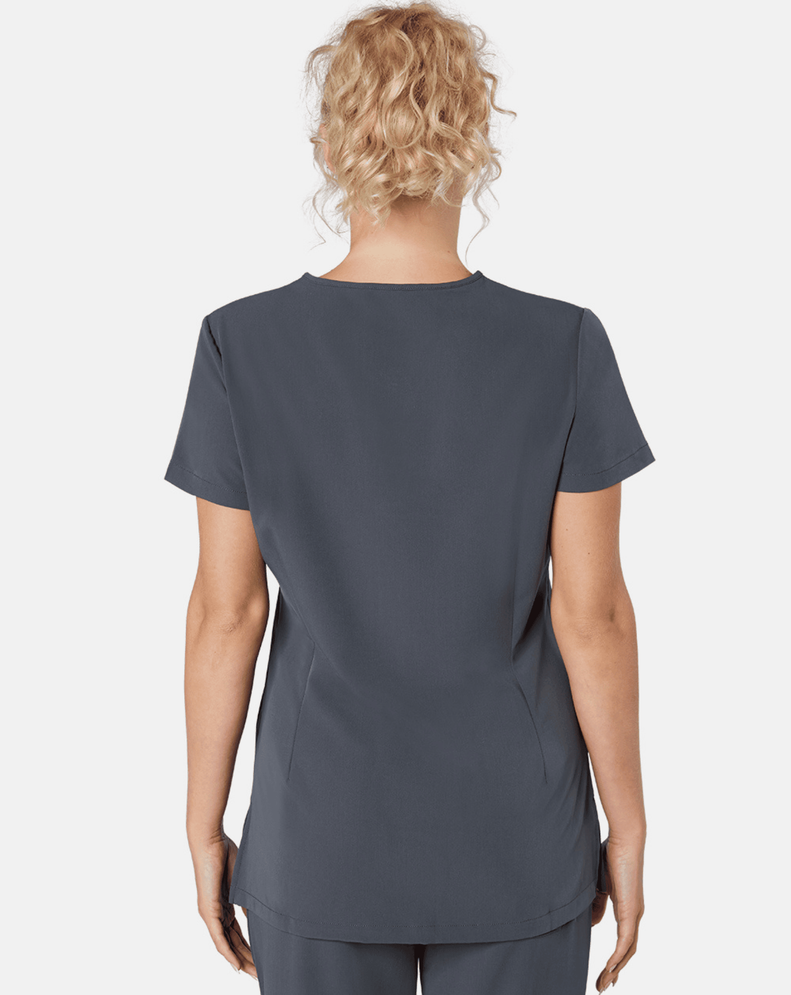 Ari Long Length Scrub Top - Pewter
