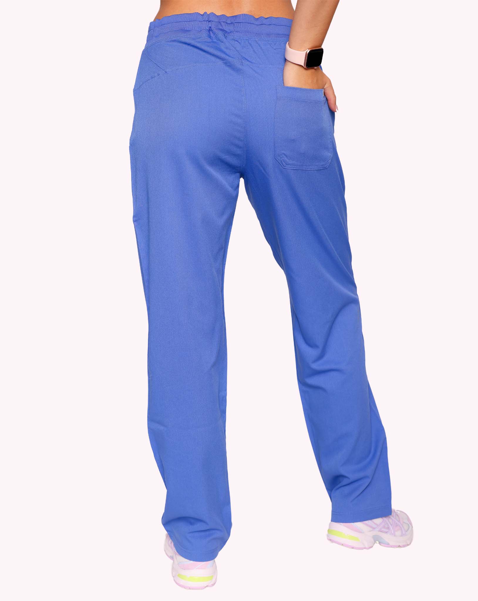 Arlo Straight Leg Scrub Bottoms - Ciel Blue