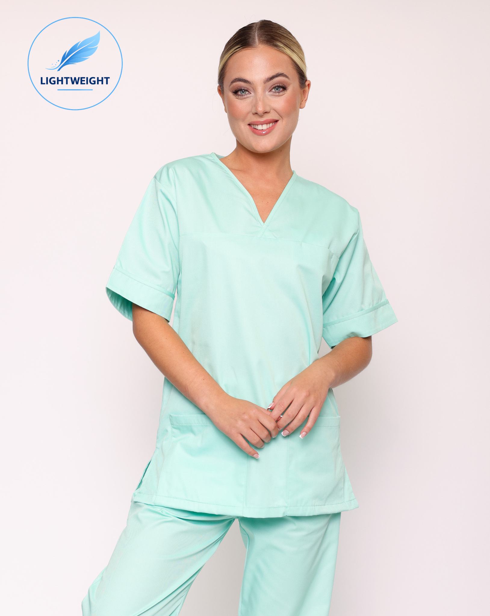 Lightweight Scrub Top - Eau De Nil