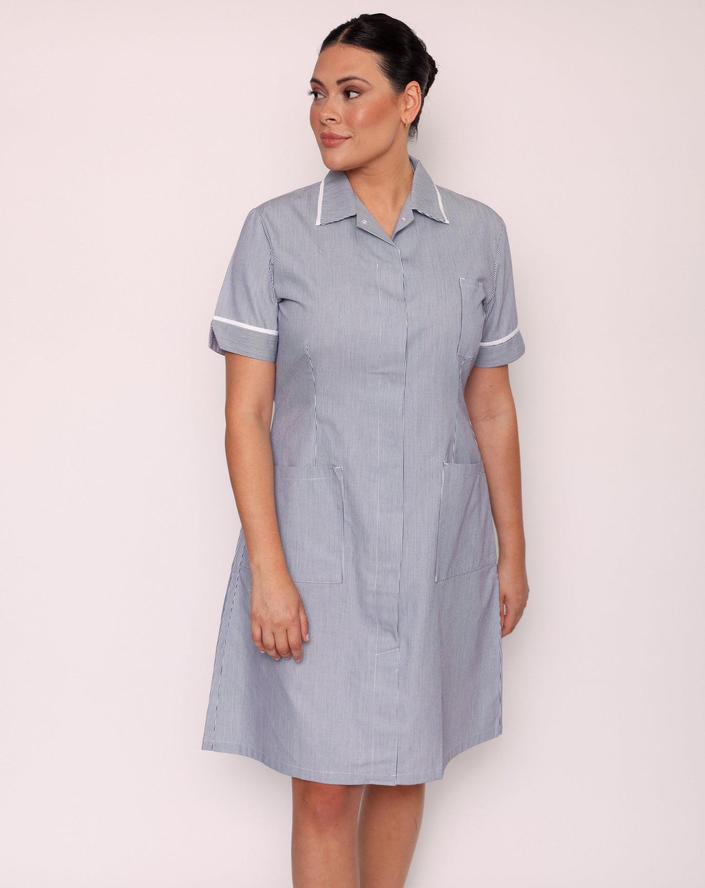 Nurse Stripe Stud Dress