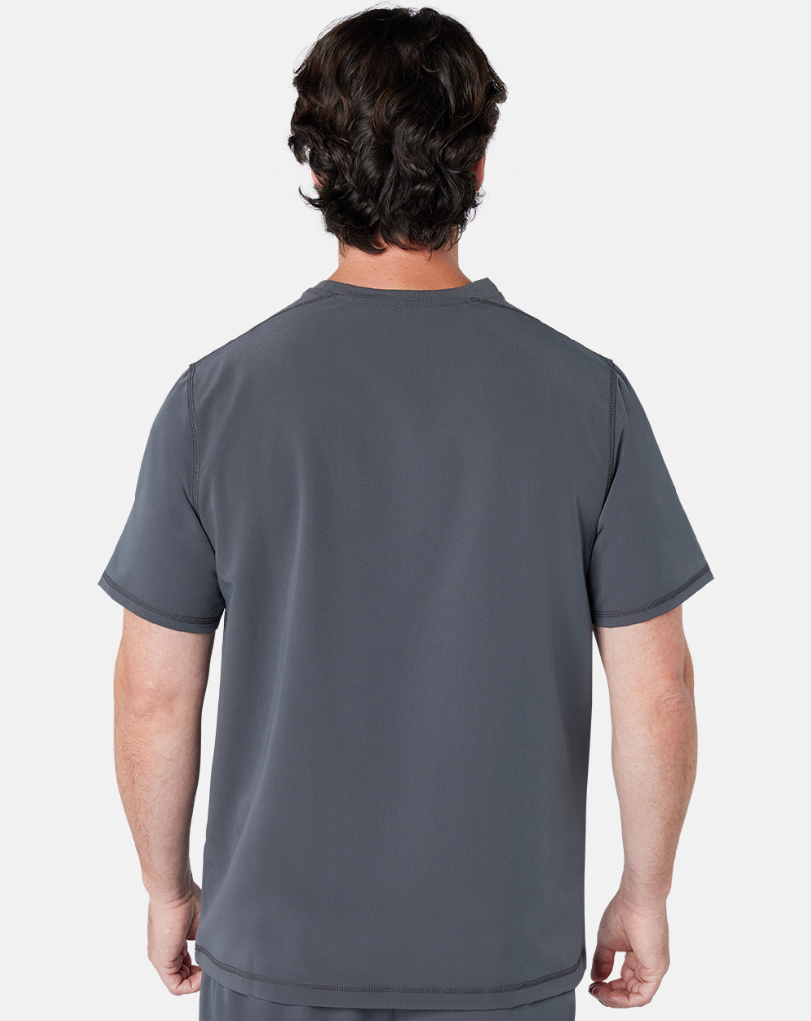 Miles One Pocket Scrub Top - Pewter