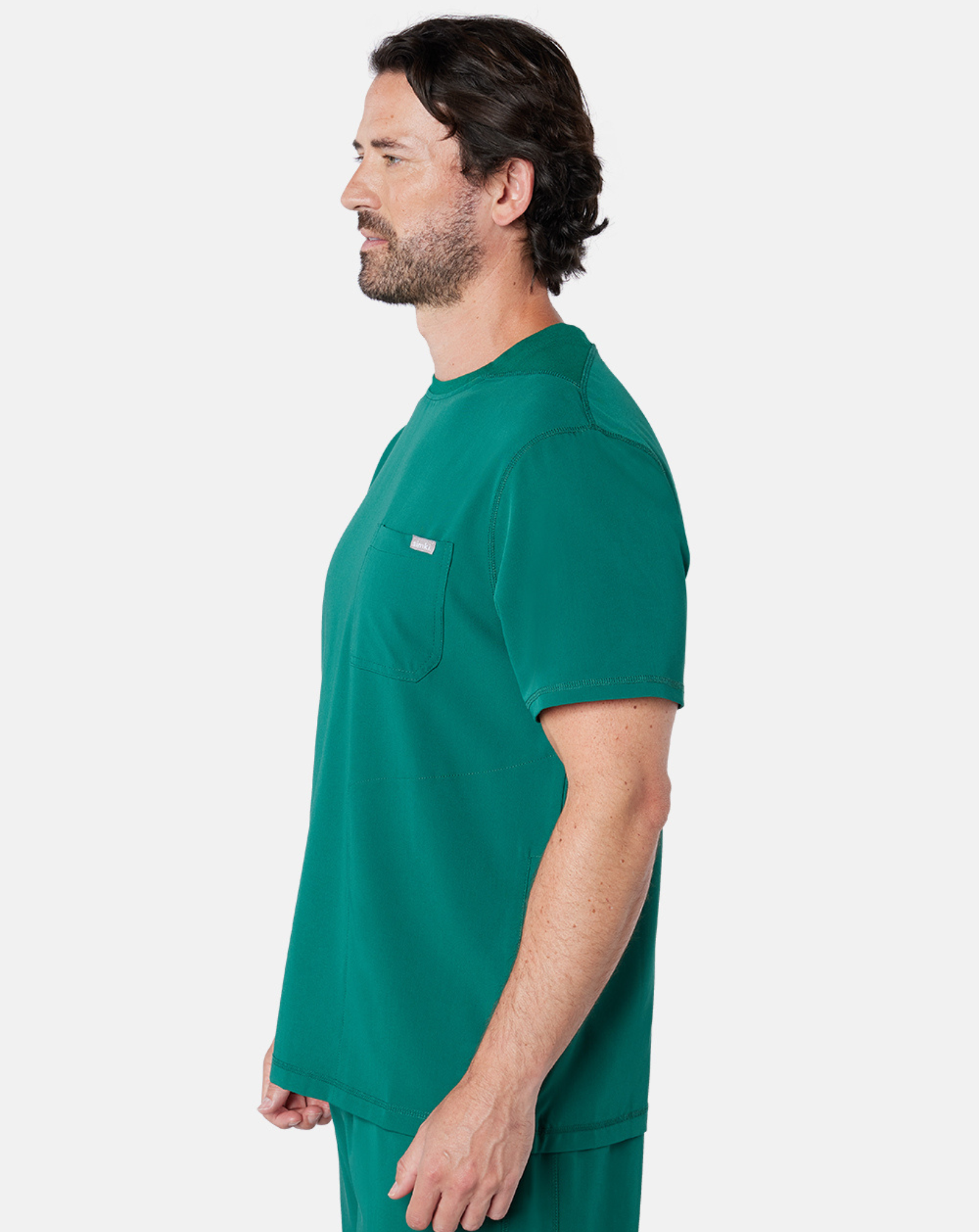 Miles One Pocket Scrub Top - Hunter Green