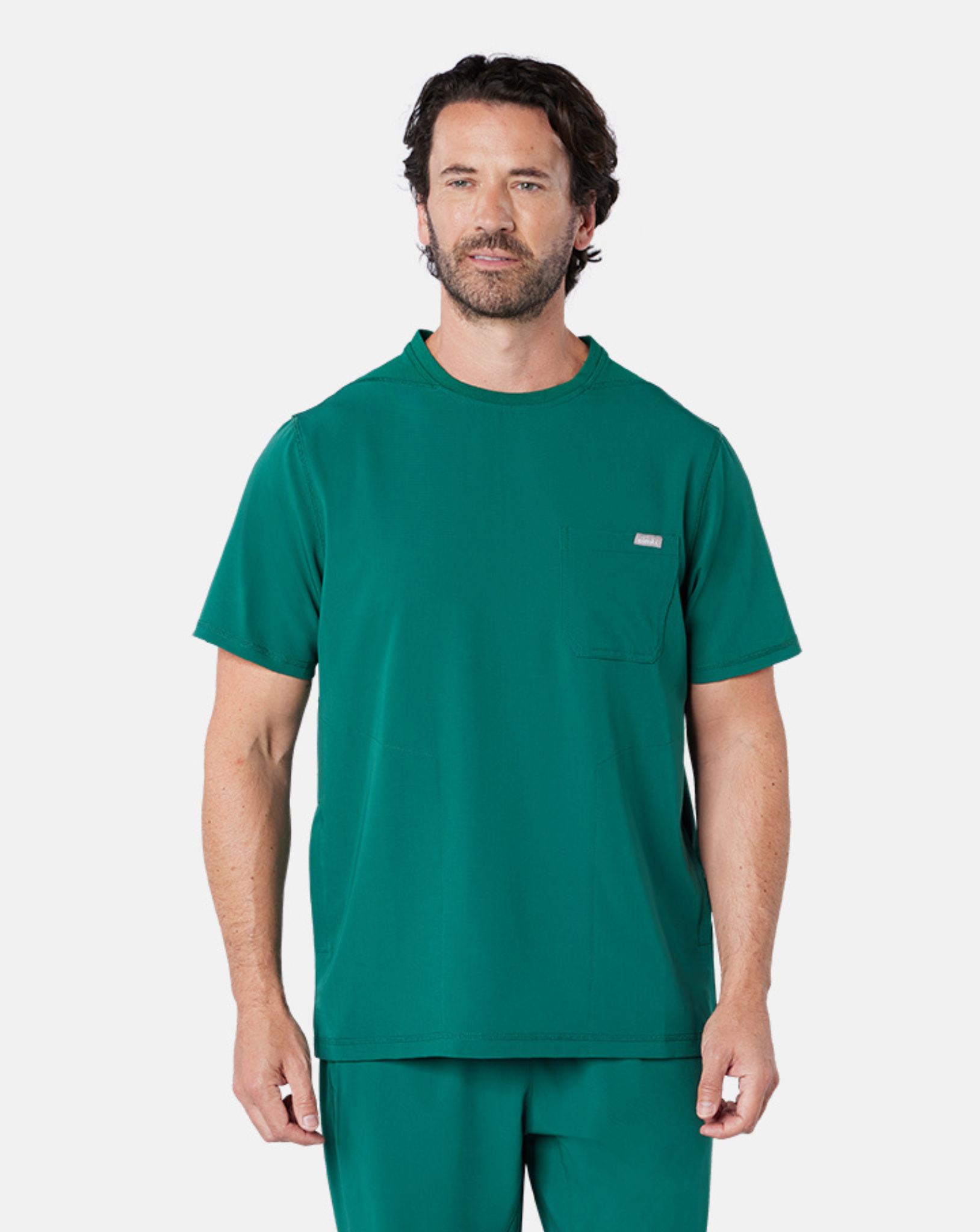 Miles One Pocket Scrub Top - Hunter Green