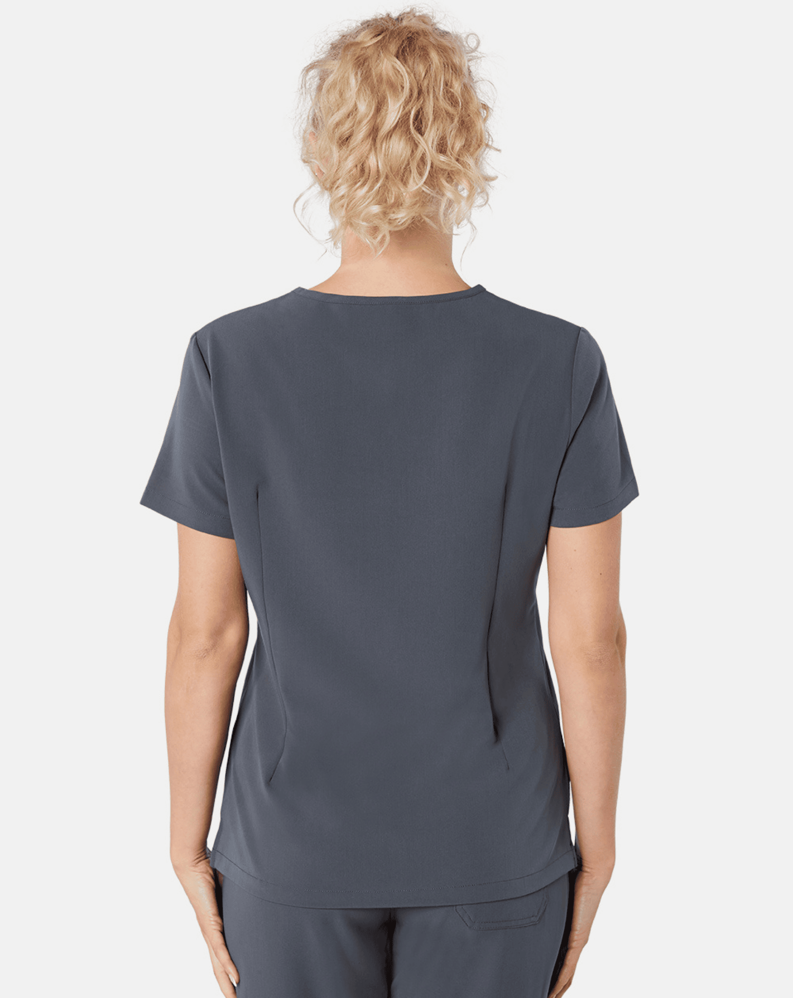 Nova Modern Scrub Top - Pewter