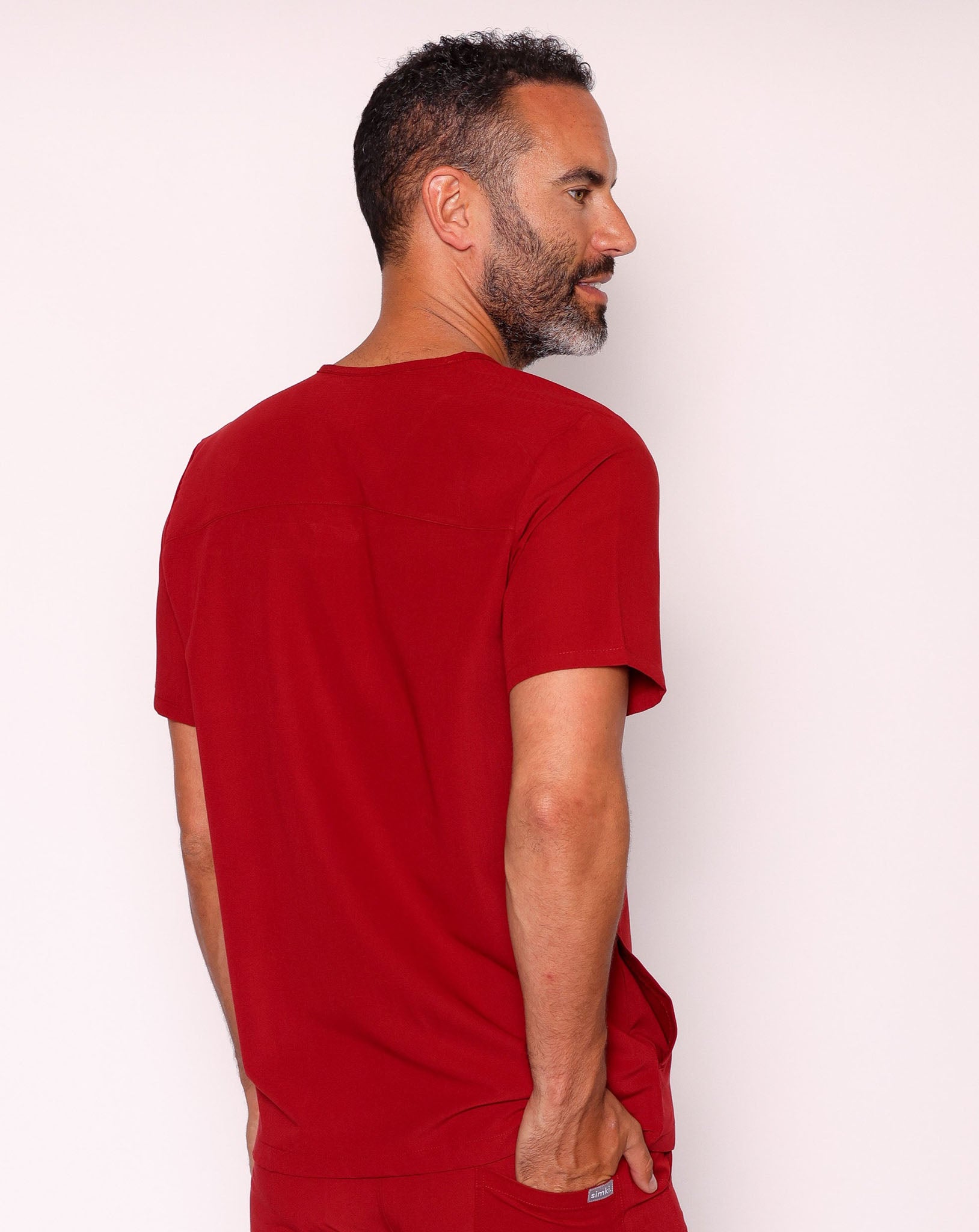 Oscar Scrub Top - Burgundy