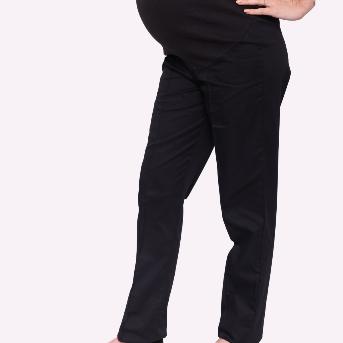 Ladies Maternity Trousers with Elastic Waistband Black 6