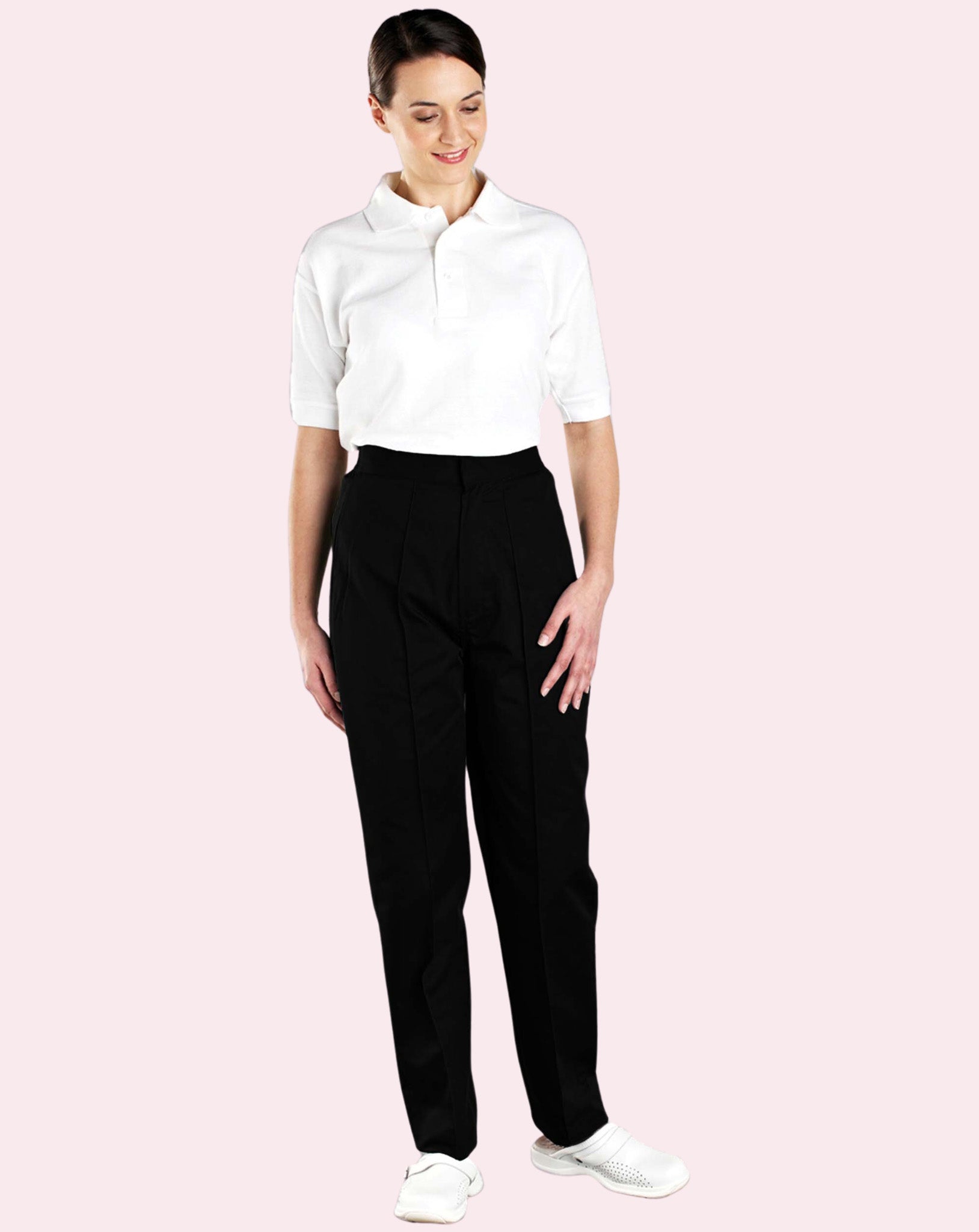 Women's Back Elasticated Trousers - Black
